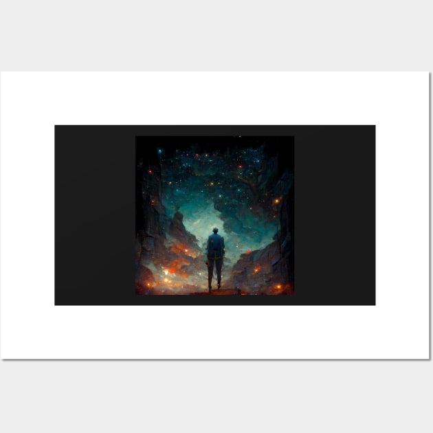 Man Staring at the Universe- best selling Wall Art by bayamba